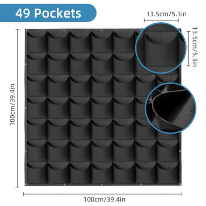 Wall Mounted Planting Grow Bags- 49 Pockets - Wholesalus