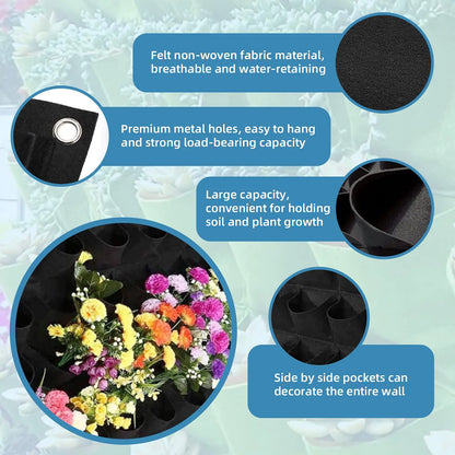 Wall Mounted Planting Grow Bags- 49 Pockets - Wholesalus