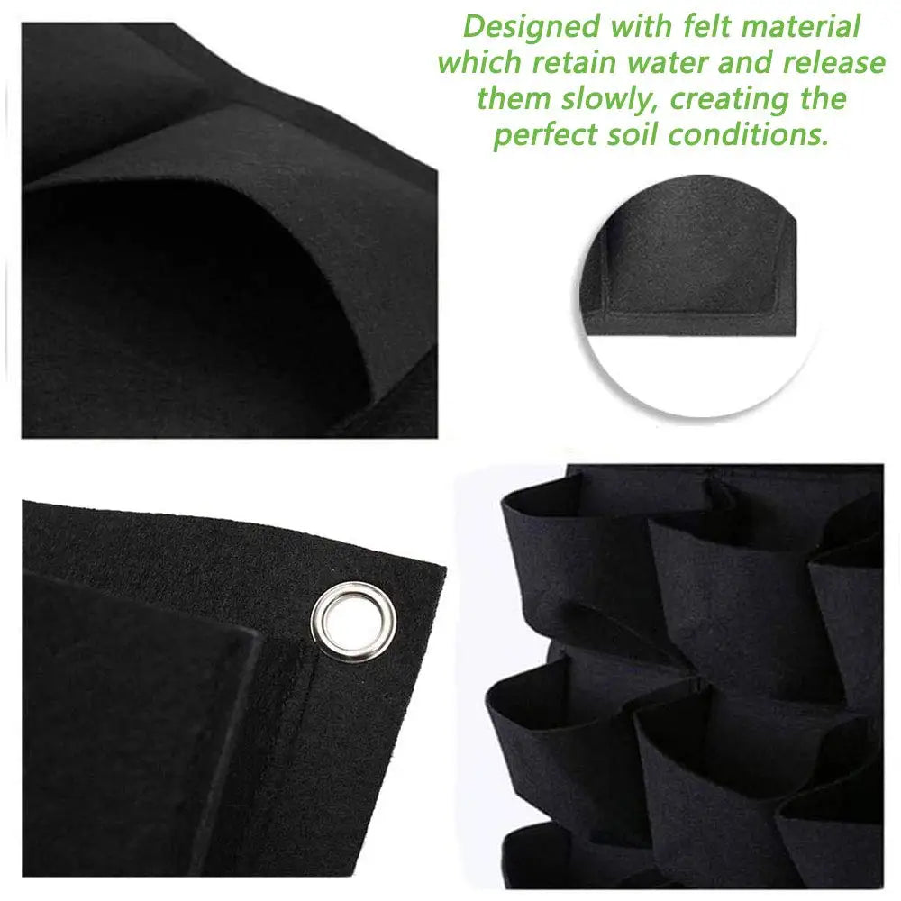 Wall Mounted Planting Grow Bags- 49 Pockets - Wholesalus