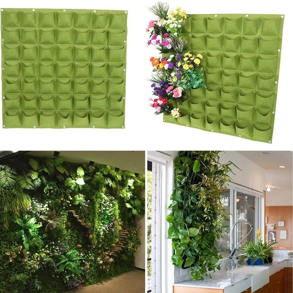 Wall Mounted Planting Grow Bags- 49 Pockets - Wholesalus