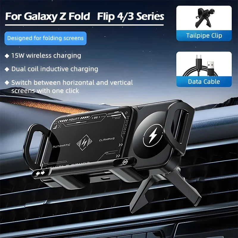 Wireless Fast Charger Flip Car Phone Holder - Wholesalus