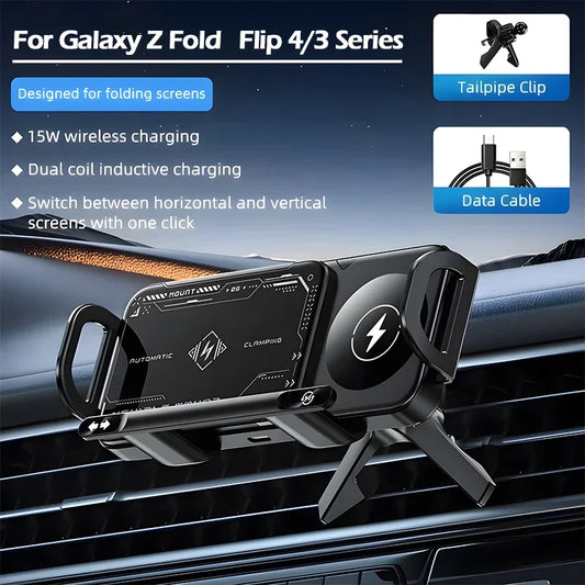 Wireless Fast Charger Flip Car Phone Holder - Wholesalus