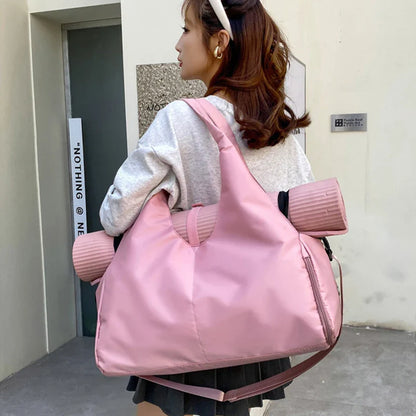 Women Gym Handbag With Shoe Compartment - Wholesalus