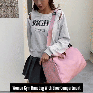 Women Gym Handbag With Shoe Compartment - Wholesalus