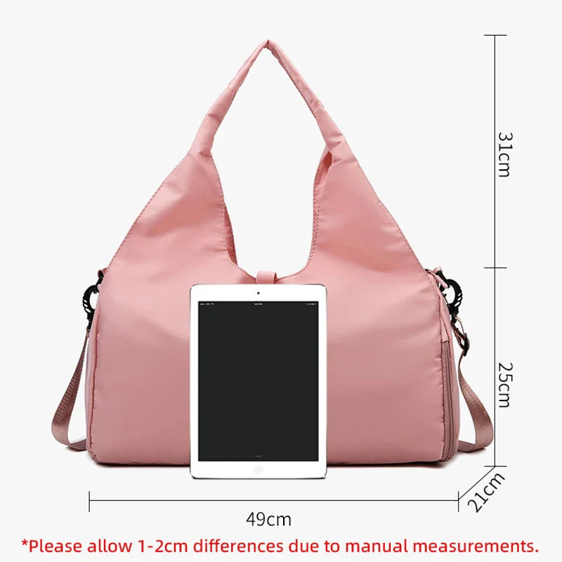 Women Gym Handbag With Shoe Compartment - Wholesalus