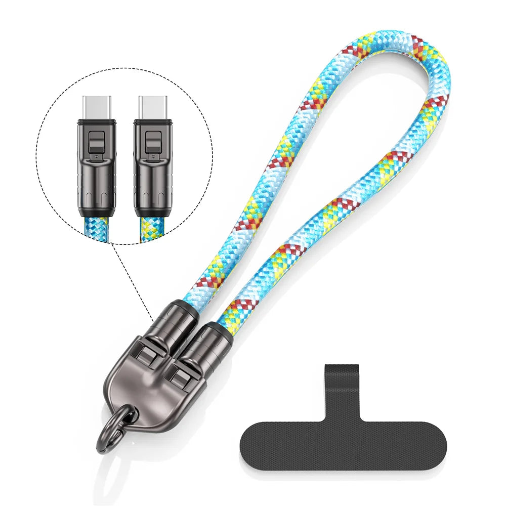 2 In 1 Lanyard Strap Fast Charging Cable - Wholesalus