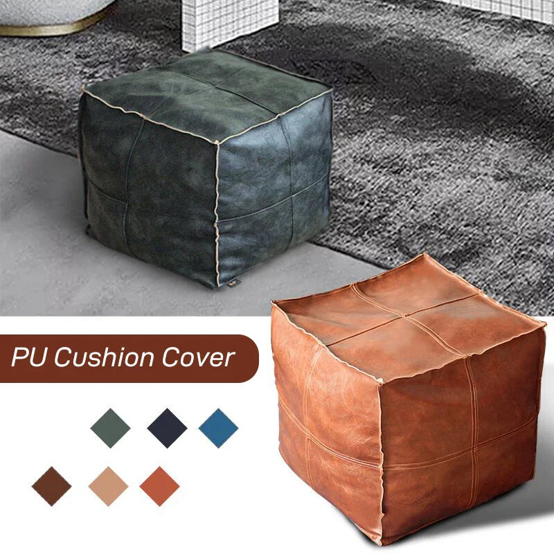 Unstuffed PU Leather Lazy Cushion Cover - Wholesalus