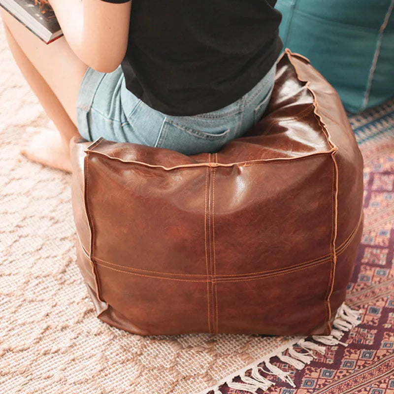Unstuffed PU Leather Lazy Cushion Cover - Wholesalus
