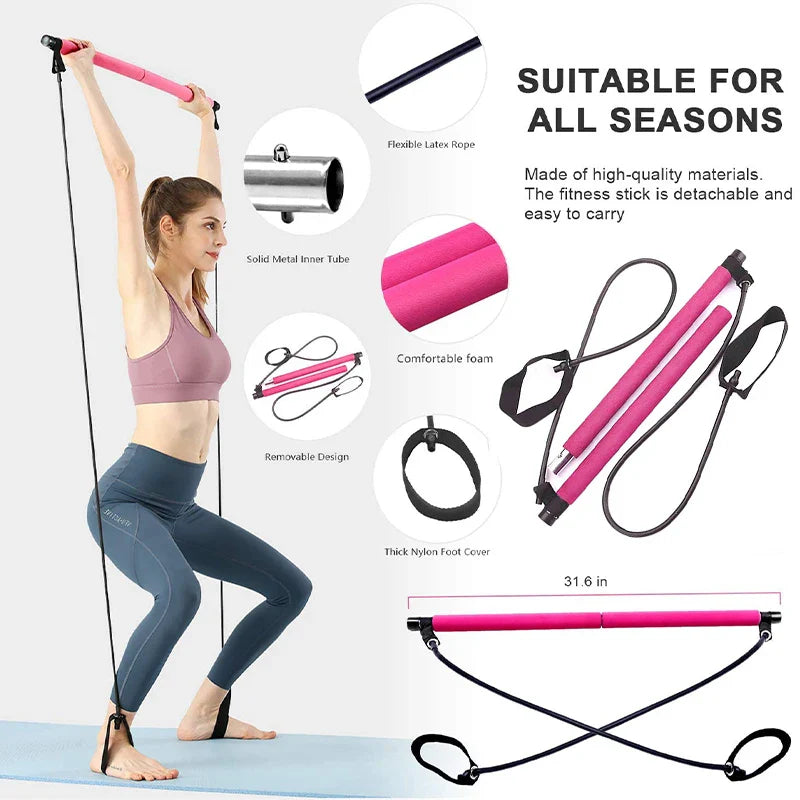 Multifunctional Elastic Pilates Bar - Wholesalus