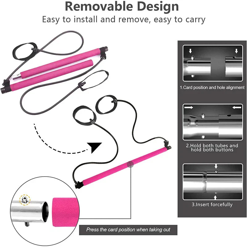 Multifunctional Elastic Pilates Bar - Wholesalus