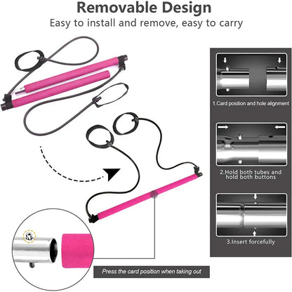Multifunctional Elastic Pilates Bar - Wholesalus