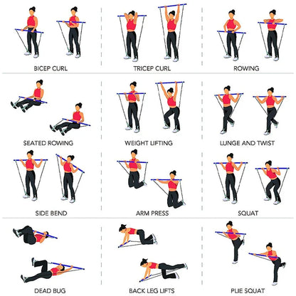 Multifunctional Elastic Pilates Bar - Wholesalus
