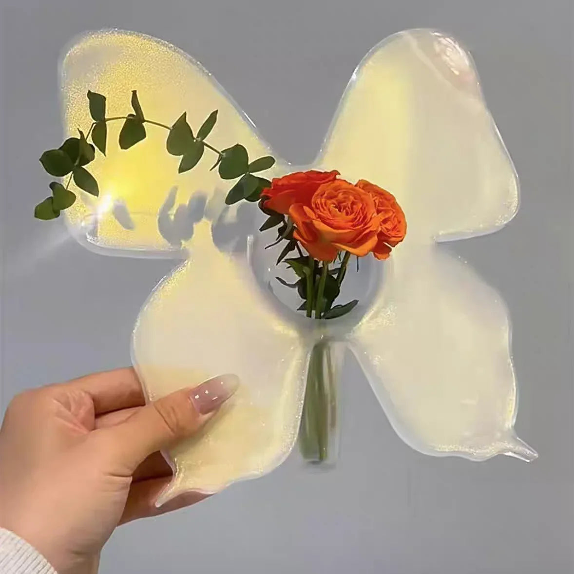 Acrylic Floral Photo Frame Vase - Wholesalus
