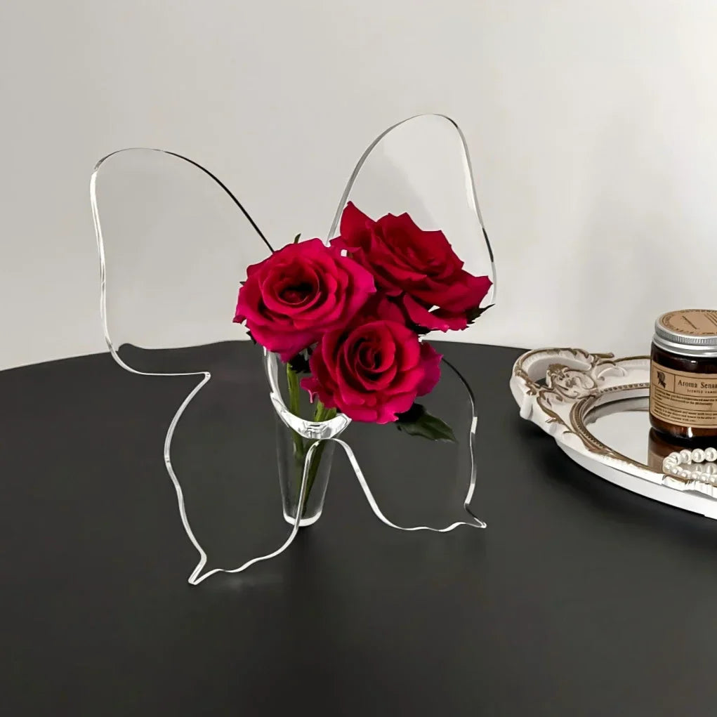 Acrylic Floral Photo Frame Vase - Wholesalus