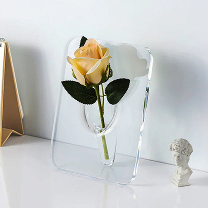 Acrylic Floral Photo Frame Vase - Wholesalus