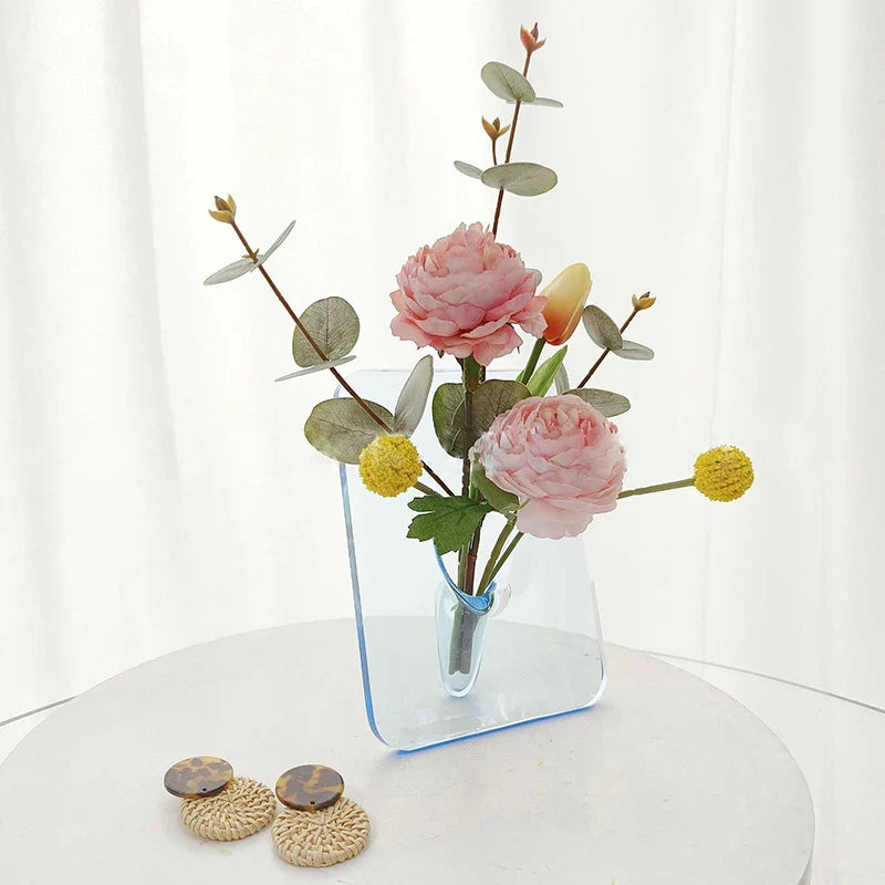 Acrylic Floral Photo Frame Vase - Wholesalus