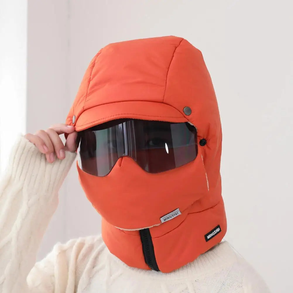 Unisex Winter Warm Hooded Cap with Mask - Wholesalus