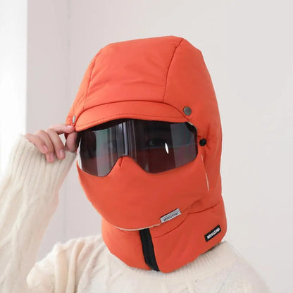 Unisex Winter Warm Hooded Cap with Mask - Wholesalus