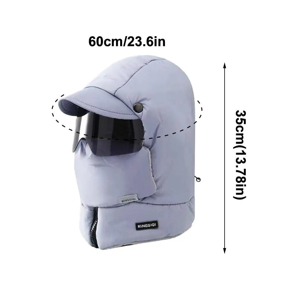 Unisex Winter Warm Hooded Cap with Mask - Wholesalus