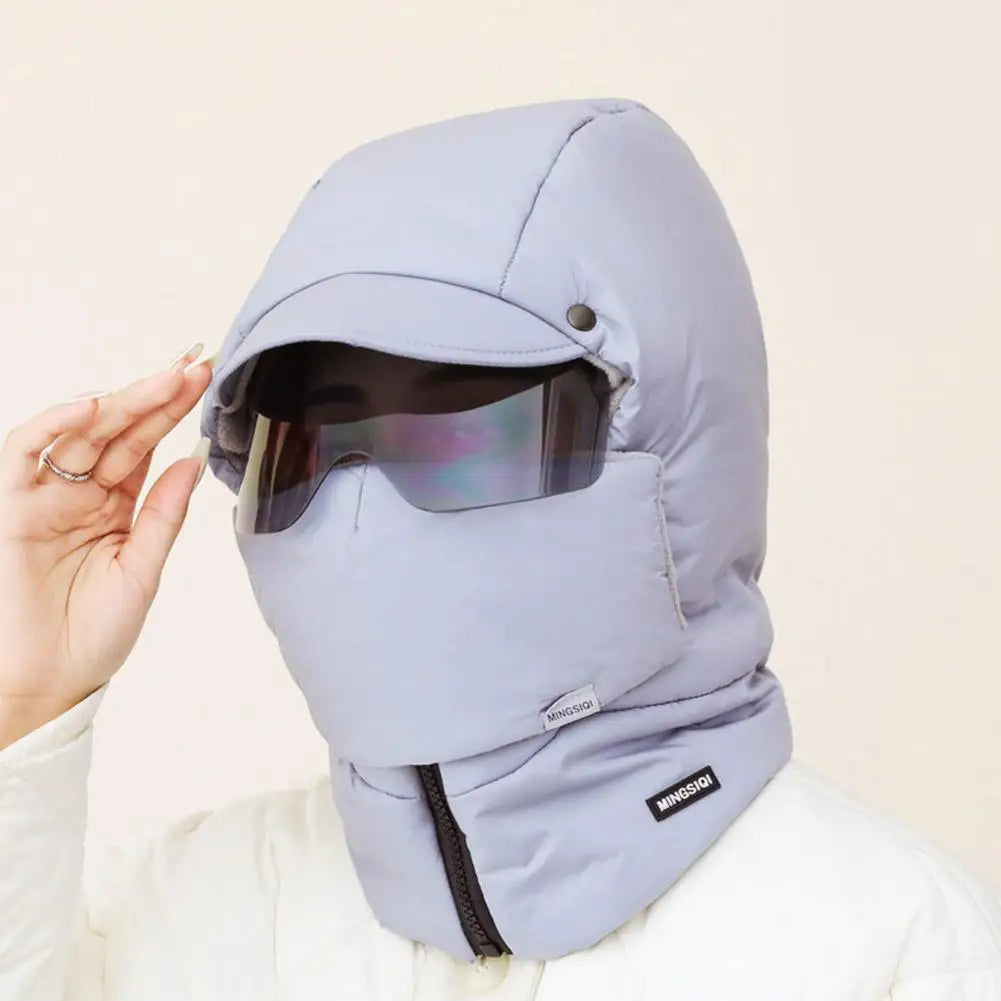Unisex Winter Warm Hooded Cap with Mask - Wholesalus