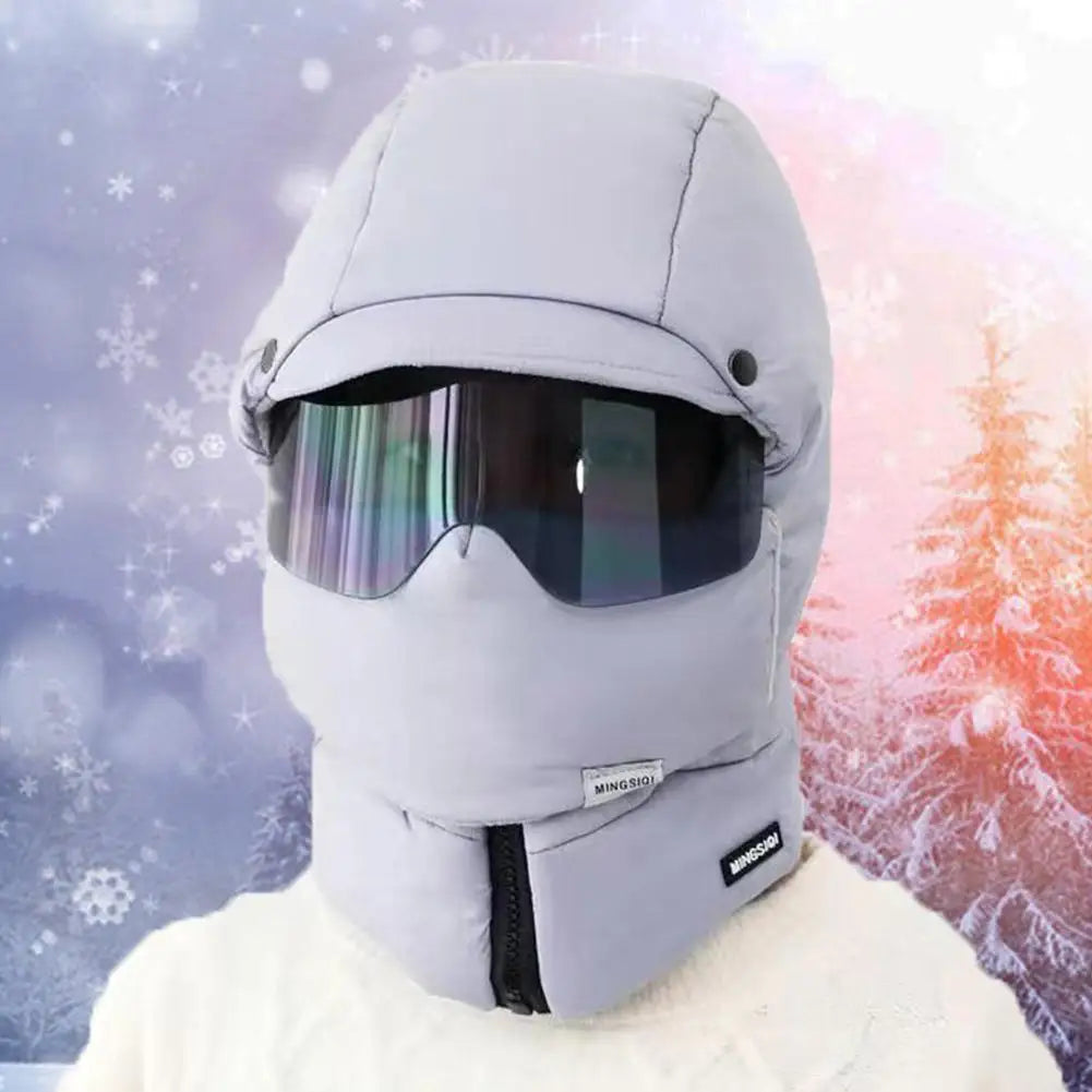 Unisex Winter Warm Hooded Cap with Mask - Wholesalus