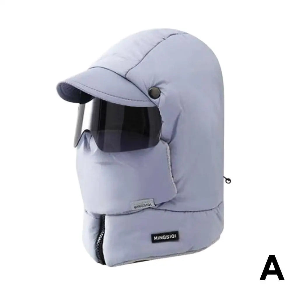 Unisex Winter Warm Hooded Cap with Mask - Wholesalus