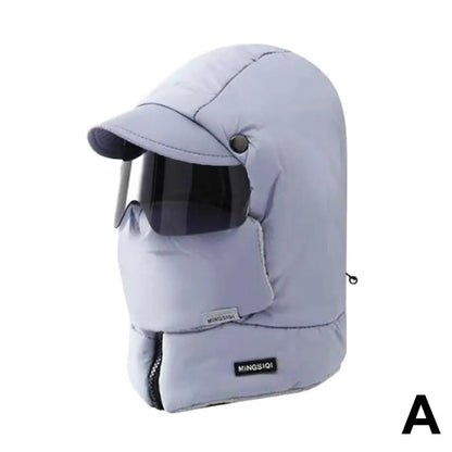 Unisex Winter Warm Hooded Cap with Mask - Wholesalus