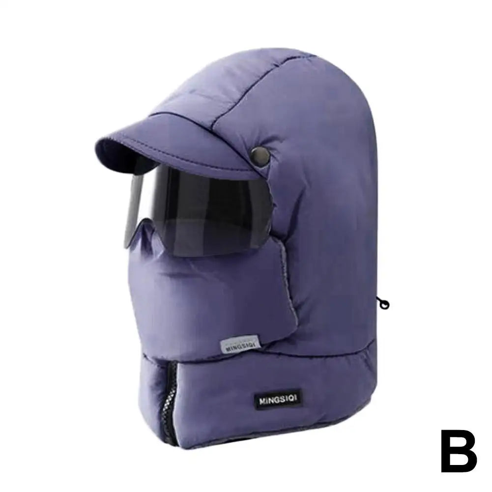 Unisex Winter Warm Hooded Cap with Mask - Wholesalus