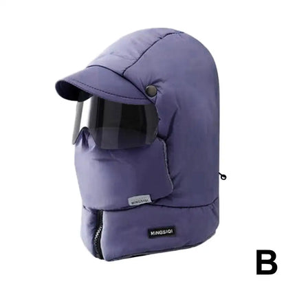 Unisex Winter Warm Hooded Cap with Mask - Wholesalus