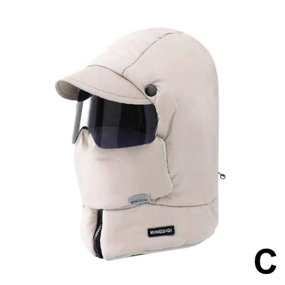 Unisex Winter Warm Hooded Cap with Mask - Wholesalus