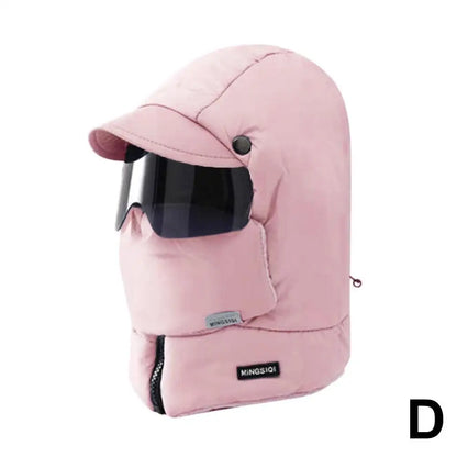 Unisex Winter Warm Hooded Cap with Mask - Wholesalus
