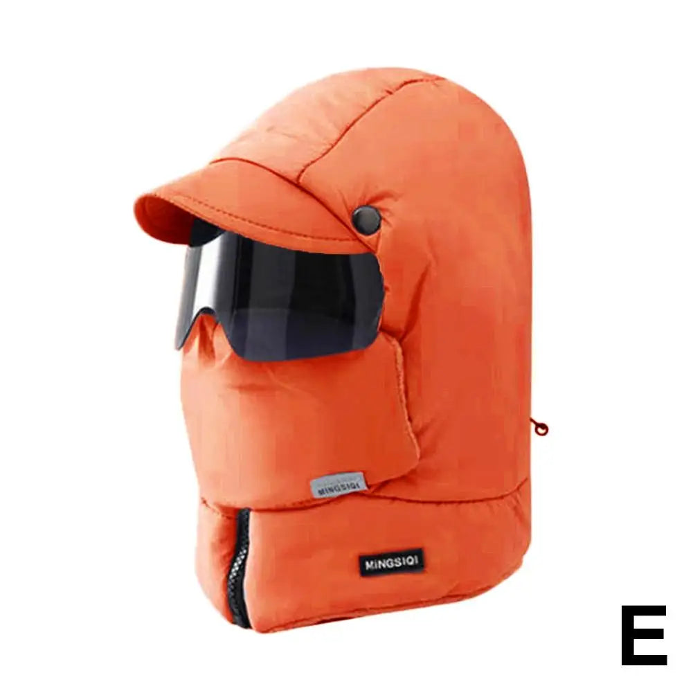 Unisex Winter Warm Hooded Cap with Mask - Wholesalus
