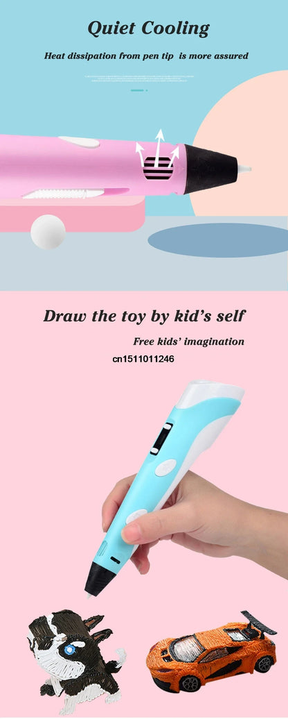 3D Drawing Printing Pen with LCD Screen - Wholesalus