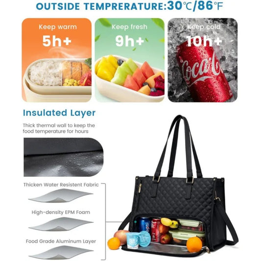 2-in-1 Laptop Bag with Insulated Lunch Compartment - Wholesalus