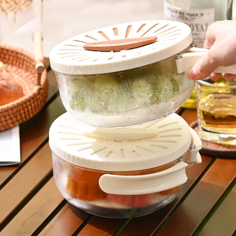 Foldable Handle Drain Basket with Lid - Wholesalus