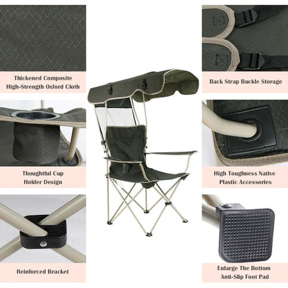 Portable Folding Chair With Canopy - Wholesalus