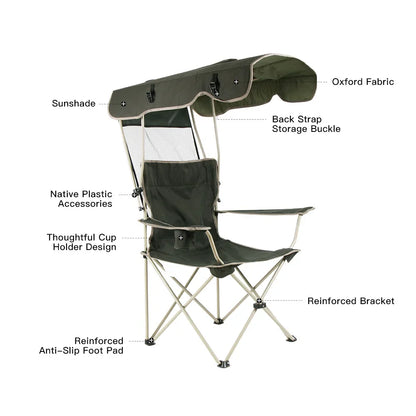 Portable Folding Chair With Canopy - Wholesalus