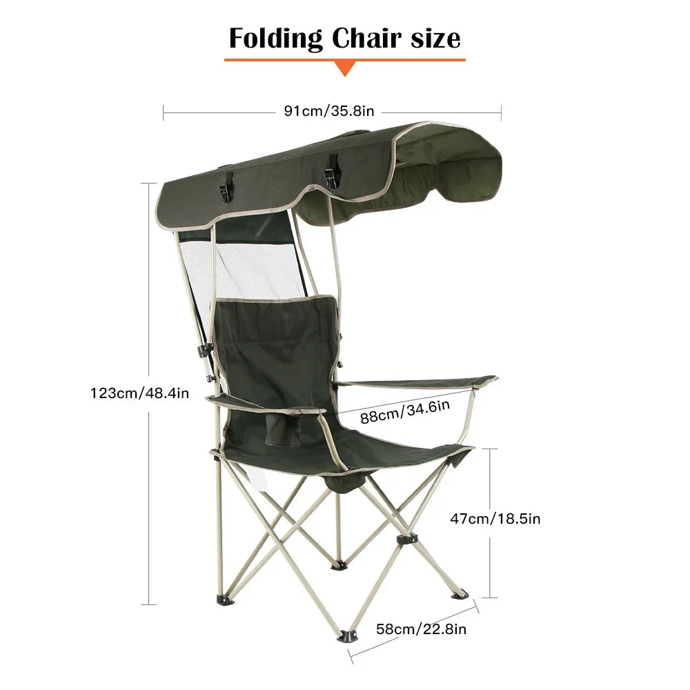 Portable Folding Chair With Canopy - Wholesalus