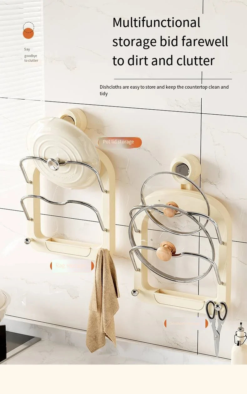 Suction Cup Pot Lid Rack - Wholesalus