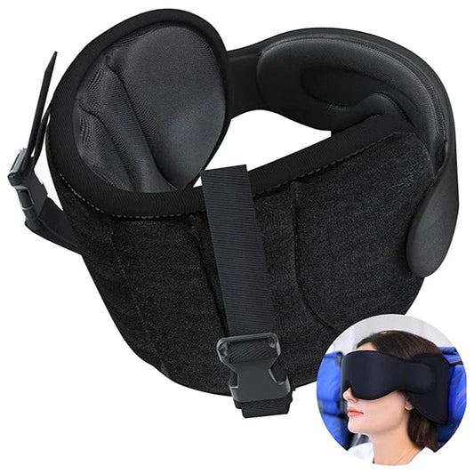 2 in 1 Comfort Headrest Blackout Eye Mask - Wholesalus