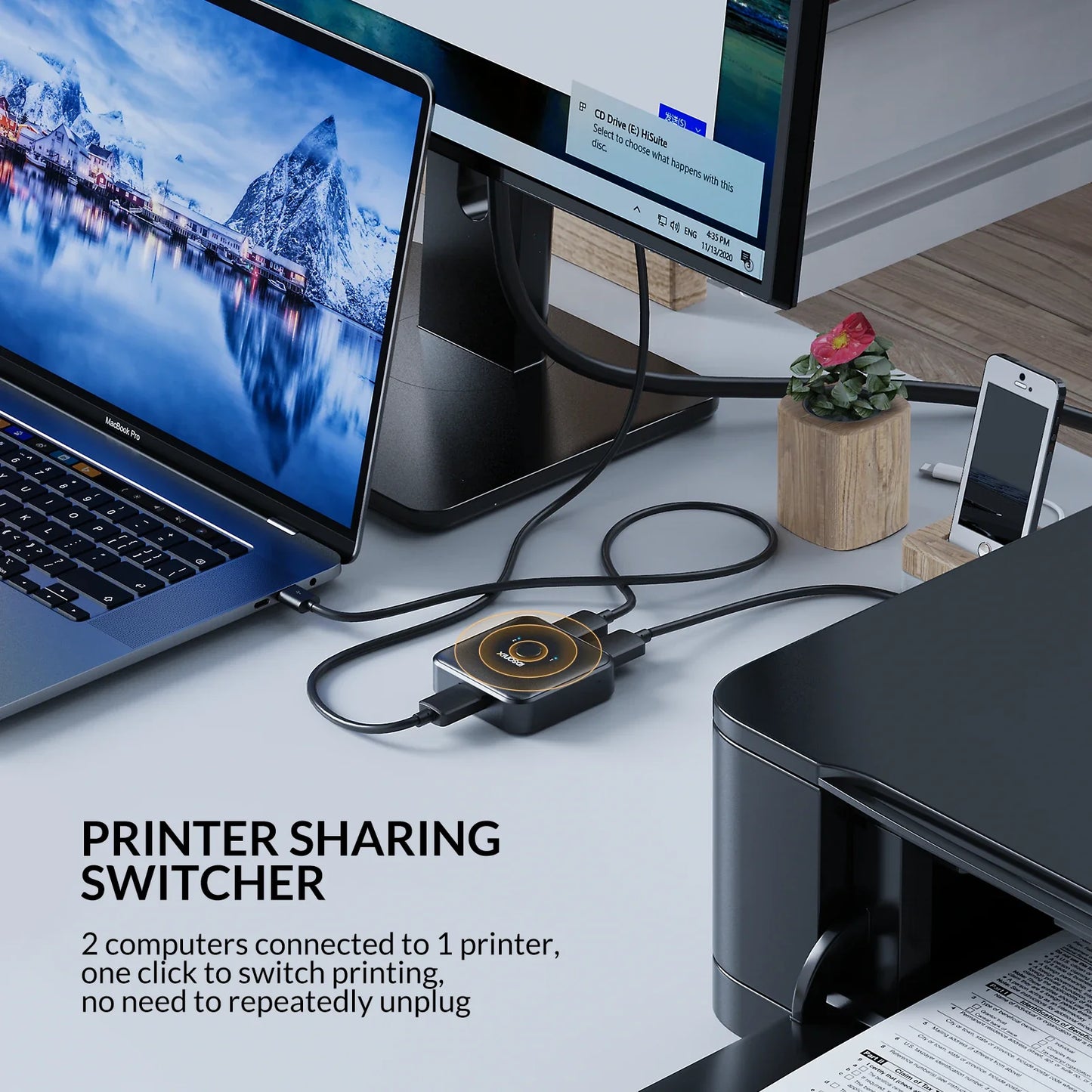 2 In 1 Data Switcher USB HUB - Wholesalus