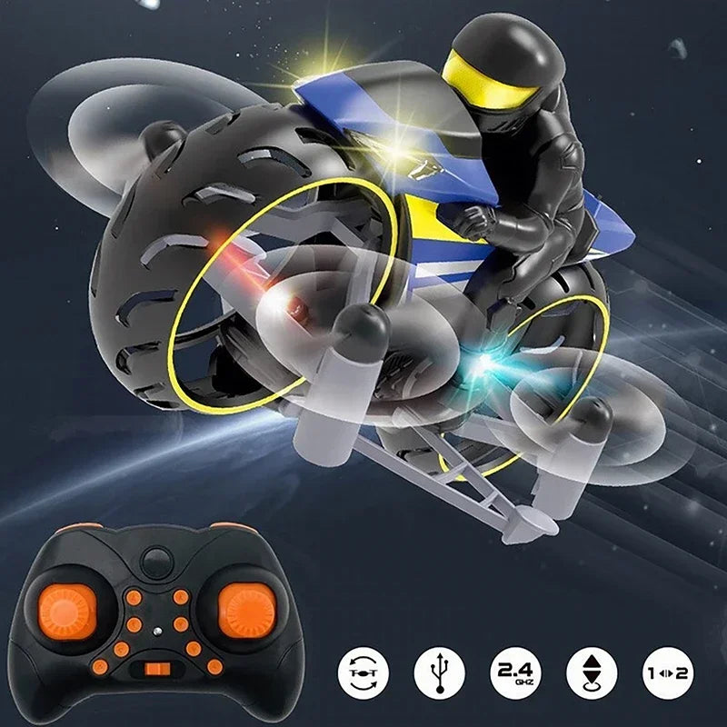 2-In-1 Land Air RC Motorcycle - Wholesalus