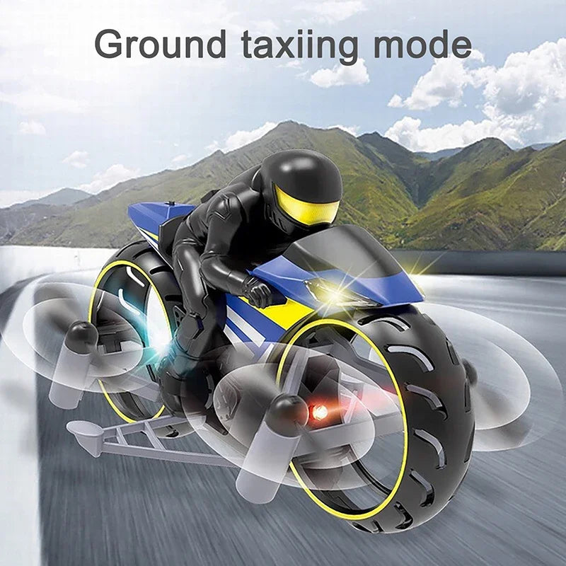 2-In-1 Land Air RC Motorcycle - Wholesalus