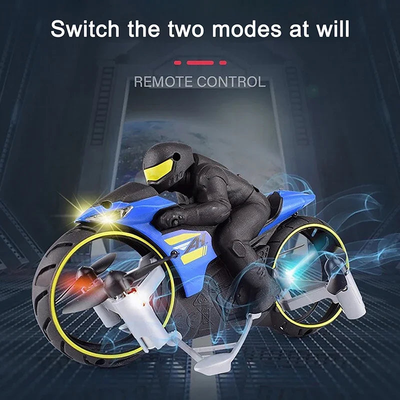 2-In-1 Land Air RC Motorcycle - Wholesalus