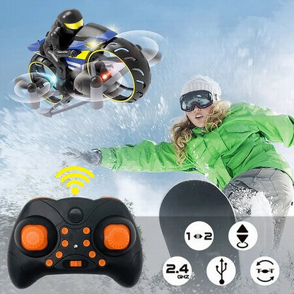 2-In-1 Land Air RC Motorcycle - Wholesalus