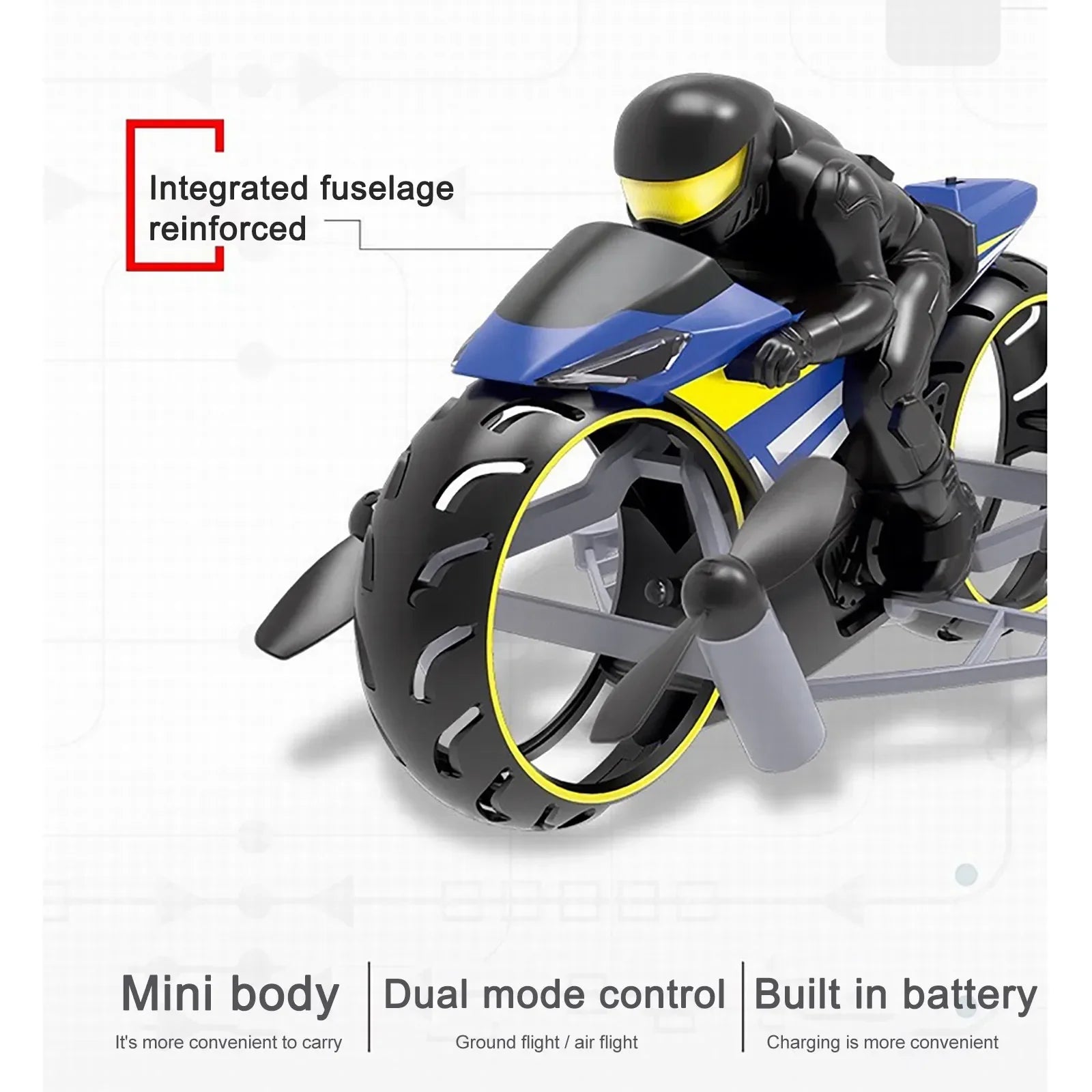 2-In-1 Land Air RC Motorcycle - Wholesalus
