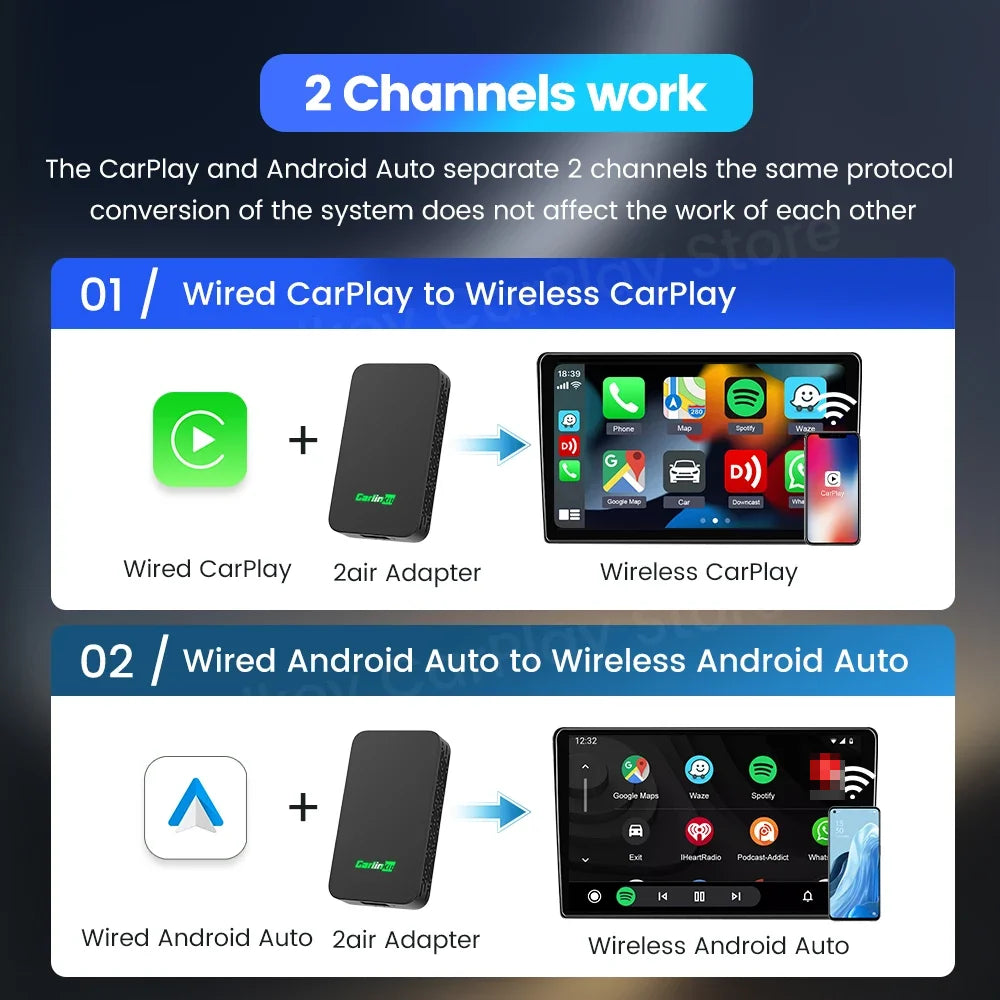 2 In 1 Wireless CarPlay Adapter - Wholesalus