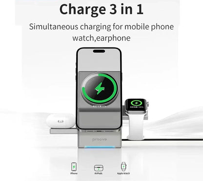 3 in 1 Magnetic Wireless Fast Charger - Wholesalus