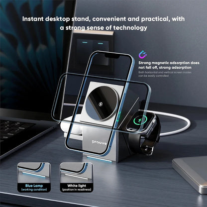 3 in 1 Magnetic Wireless Fast Charger - Wholesalus
