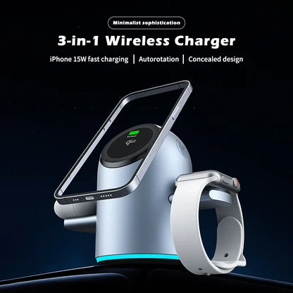 3 in 1 Magnetic Wireless Fast Charging Station - Wholesalus
